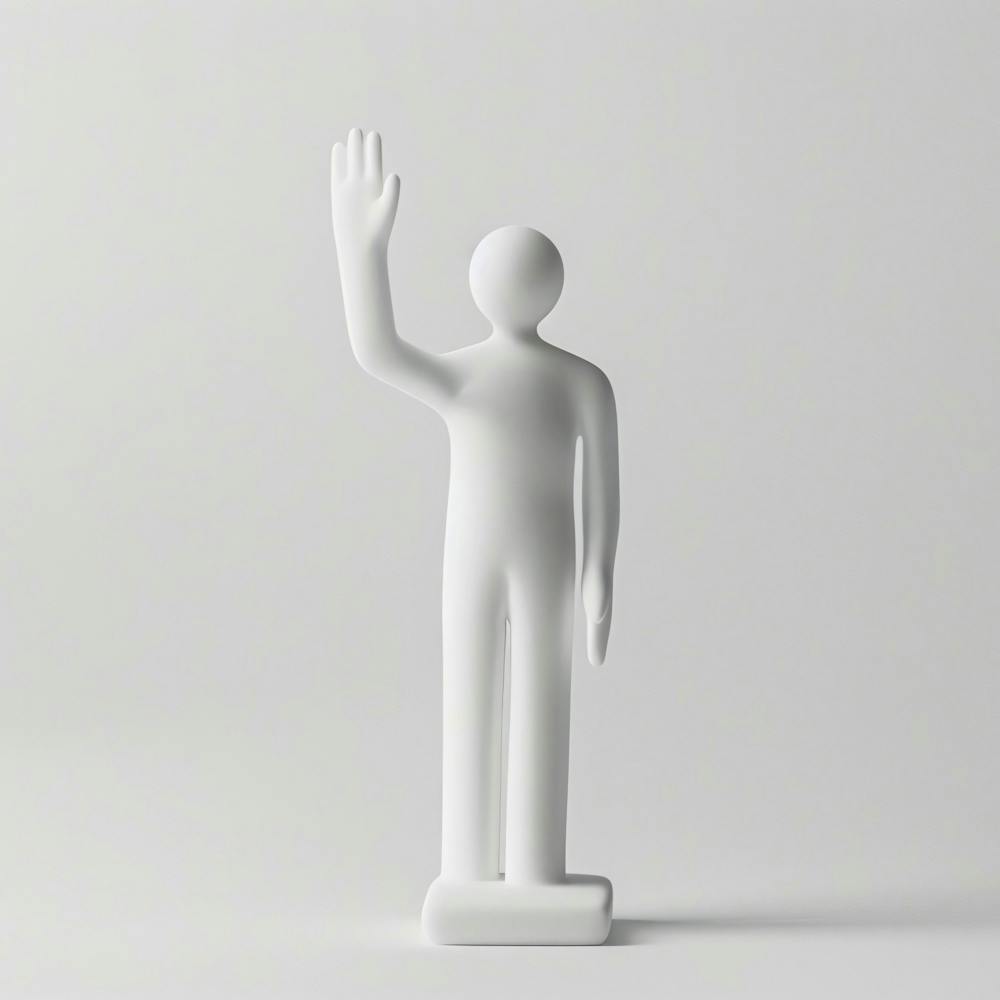 White Man Waving