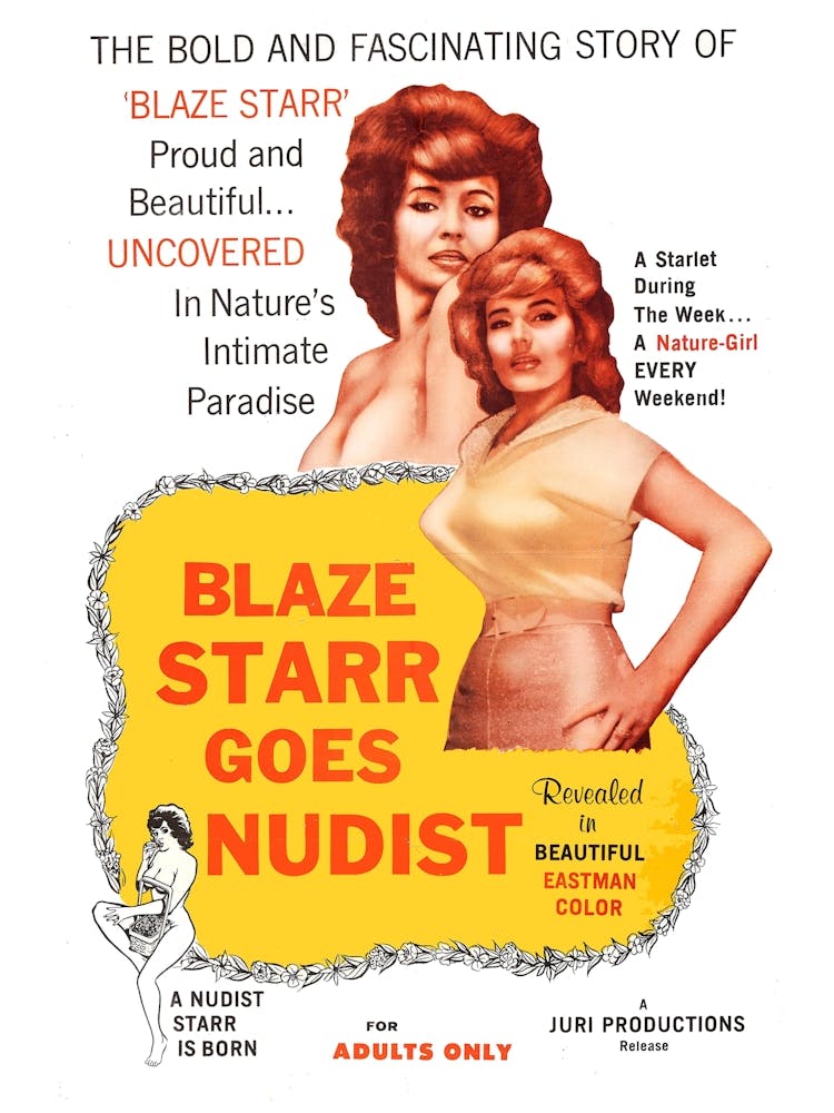 Blaze Starr Goes Nudist, Vintage Movie Poster, 1962