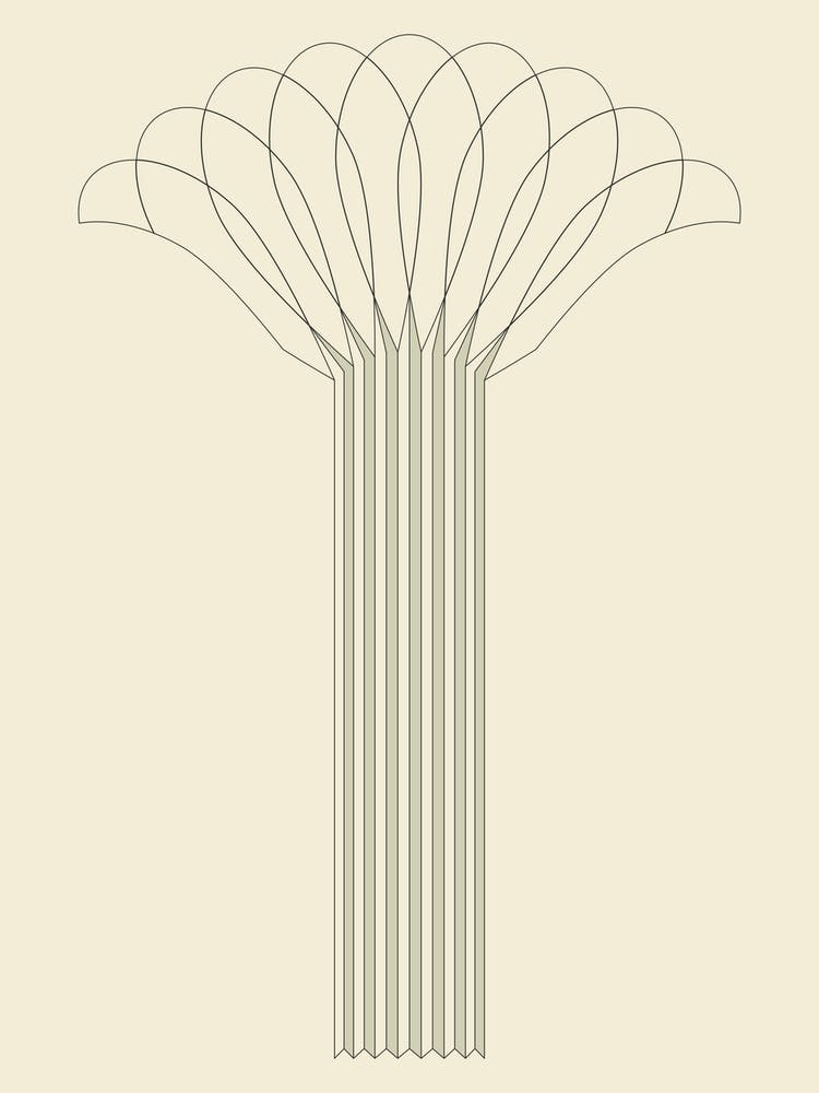 Monochrome Egyptian Fan Abstract Minimal