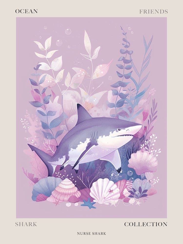 Purple Nurse Shark Illustration 3 Poster