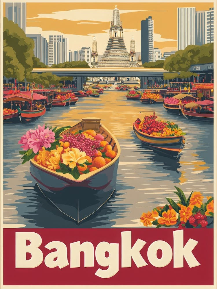 Aihrgdesign A Classic 1960s Travel Poster For Bangkok