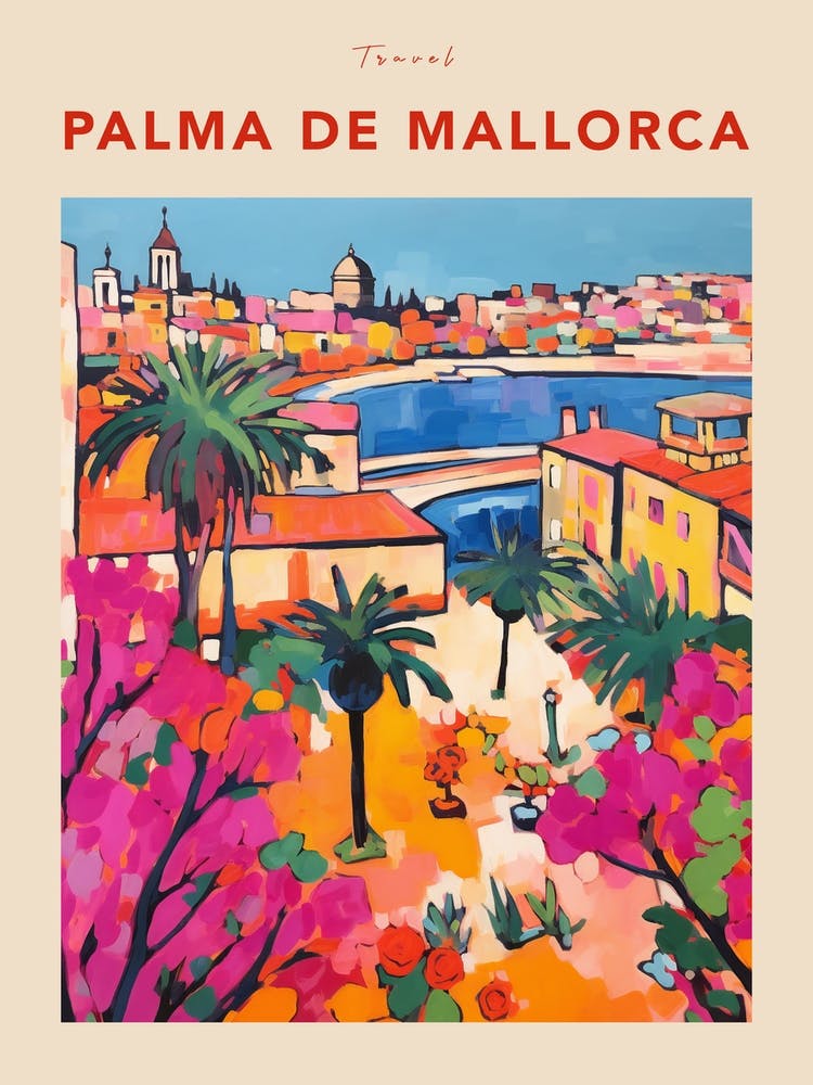 Palma De Mallorca Spain Fauvist Travel Poster