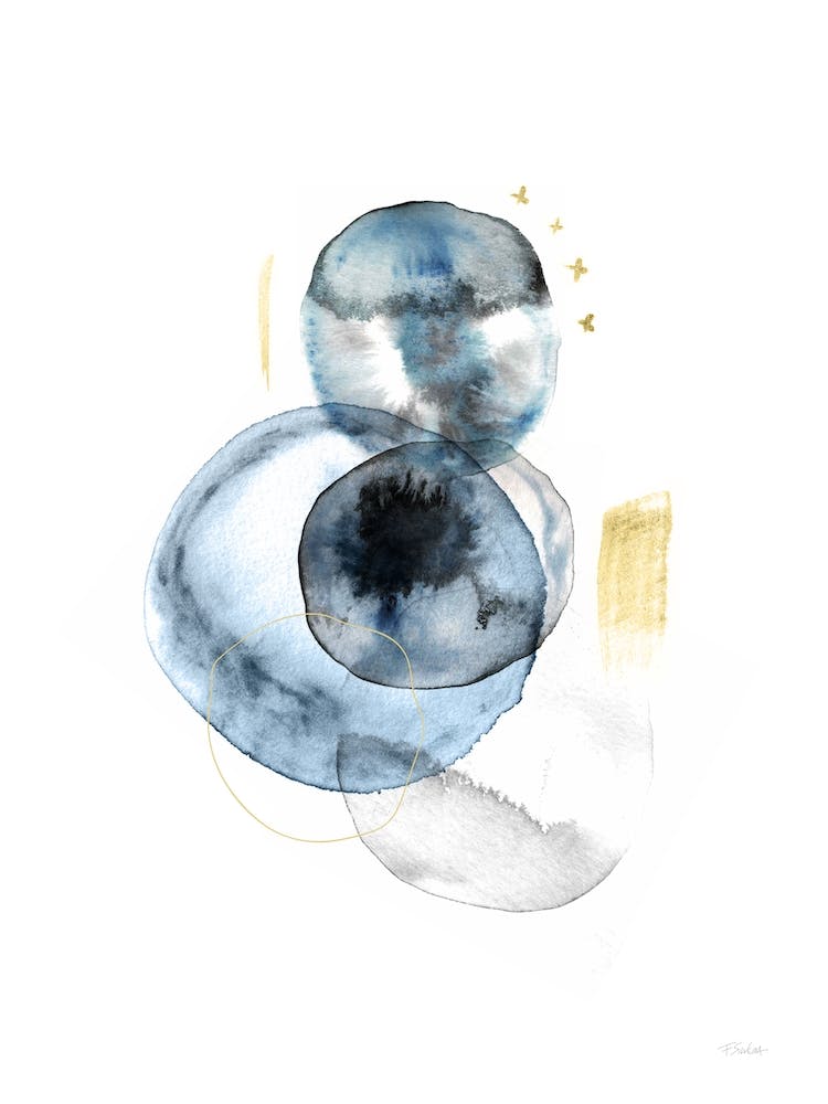 Windungen in Schwarz, Blau und Gold