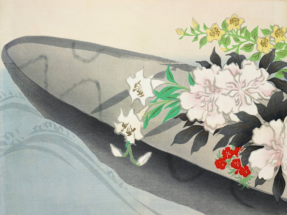 Flower Boat From Momoyogusa –Flowers Of A Hundred Generations (1909), Kamisaka Sekka