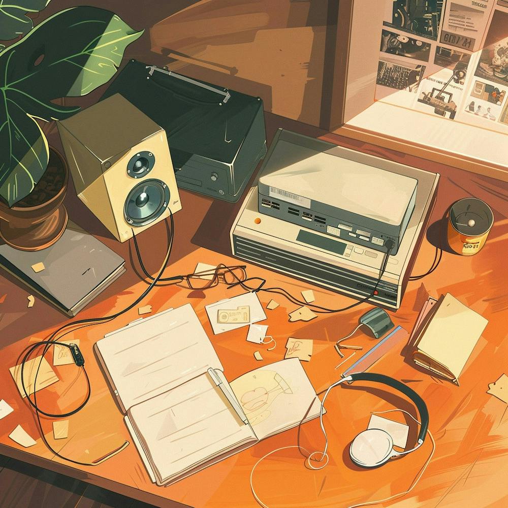 Desk With Headphones