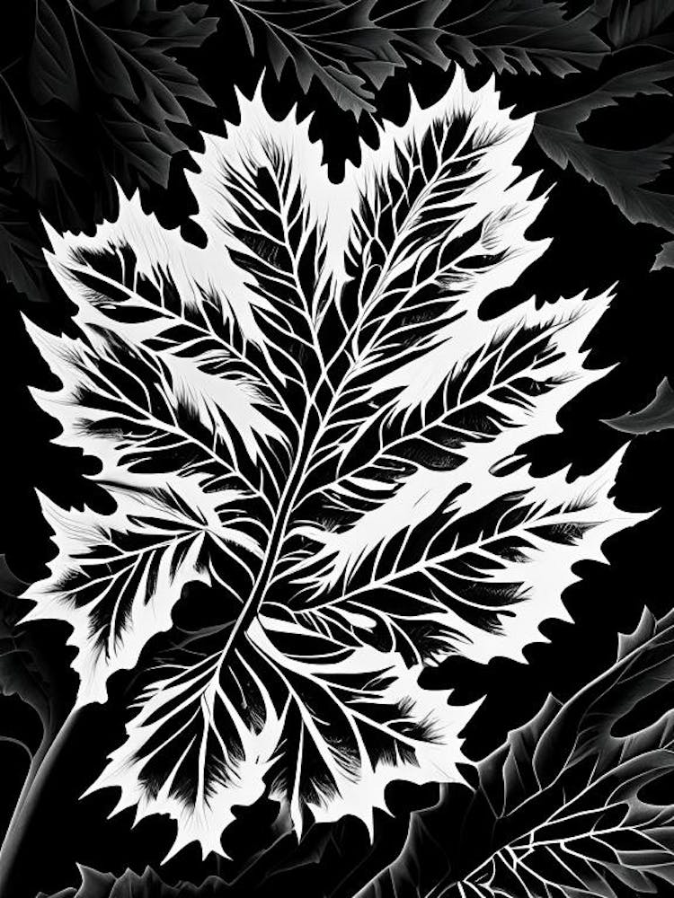 Maple Leaf Linocut 1