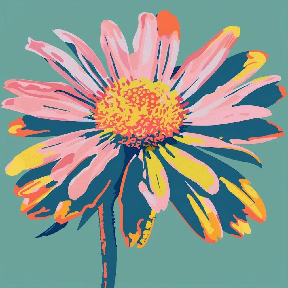 Gaillardia 1 Square Flower Illustration