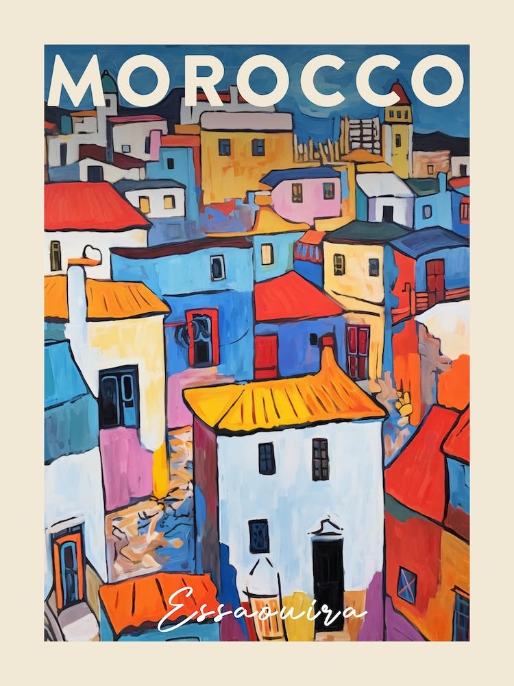 Essaouira Morocco 3 Fauvist Painting  Travel Poster