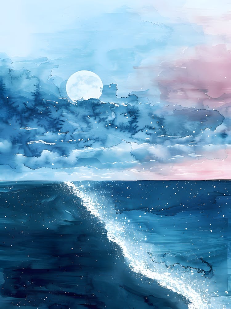 Watercolor Of The Ocean