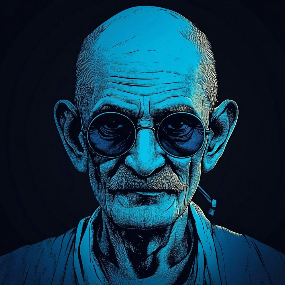 Gandhi Blue Face Head