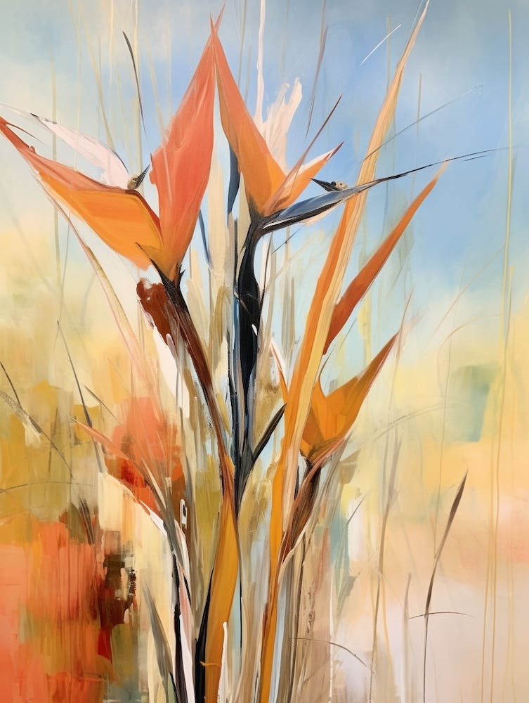 Fall Flower Painting Bird Of Paradise 3
