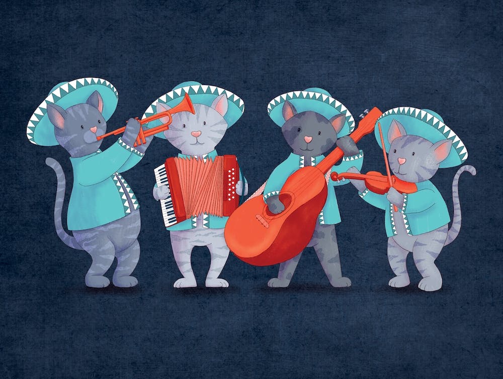 Mariachi Cat Band Animal Families