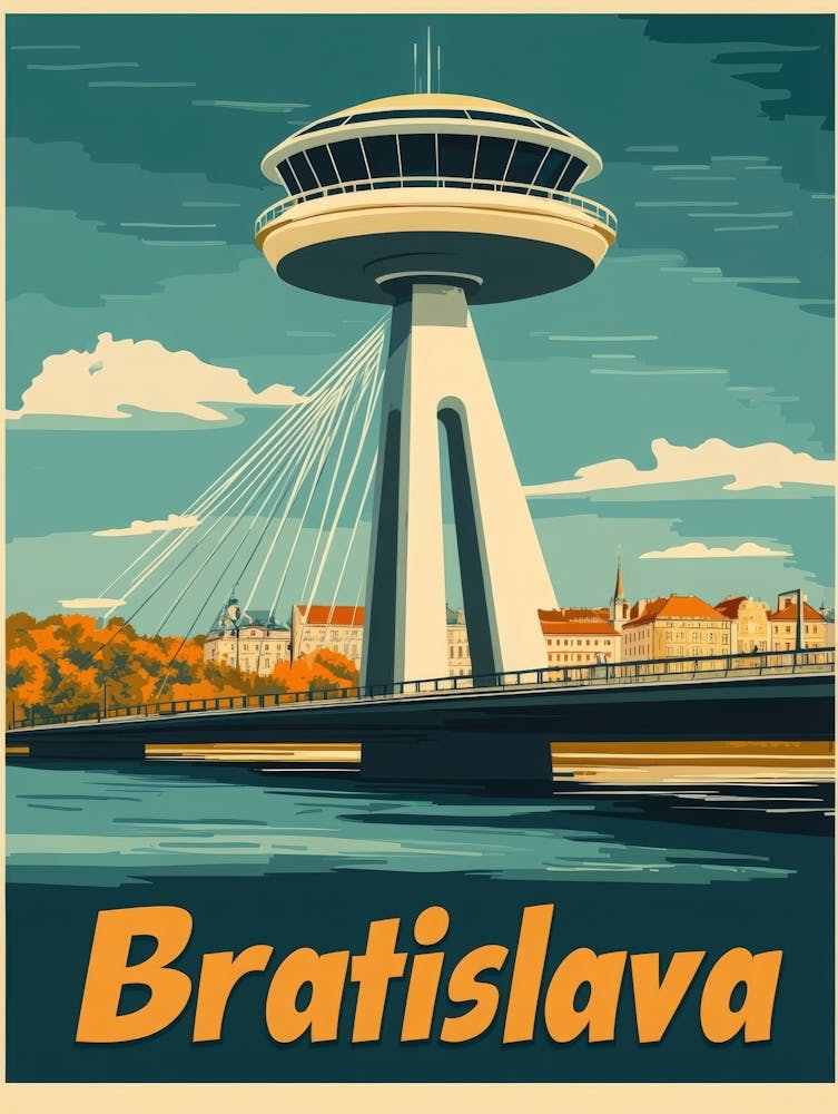 Aihrgdesign A Retro Travel Poster For Bratislava 1