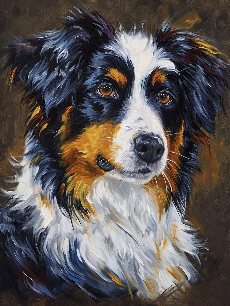 Australian Shepherd Acrylic Painting 2