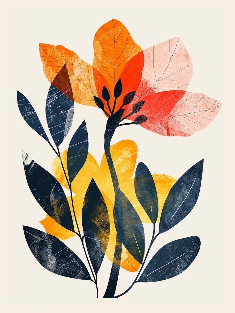 Botanical Tropical Leaves Groovy 13