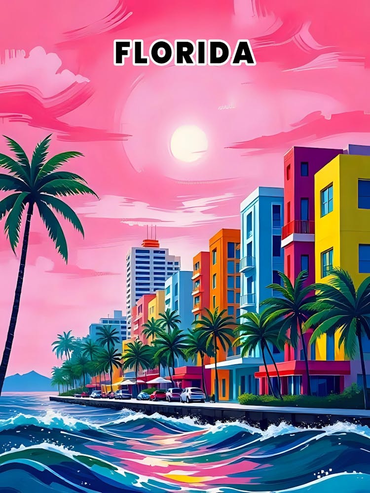 Florida Vibrant Vintage Travel Poster 17
