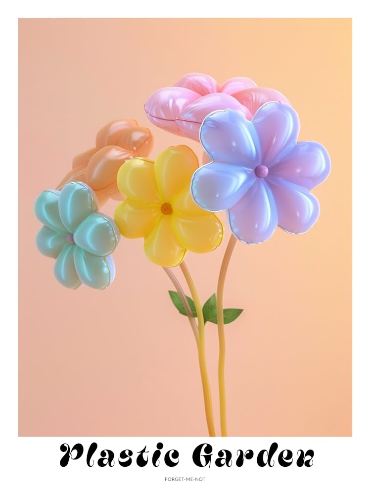 Verträumtes aufblasbares Blumen-Poster Forget Me Not 3