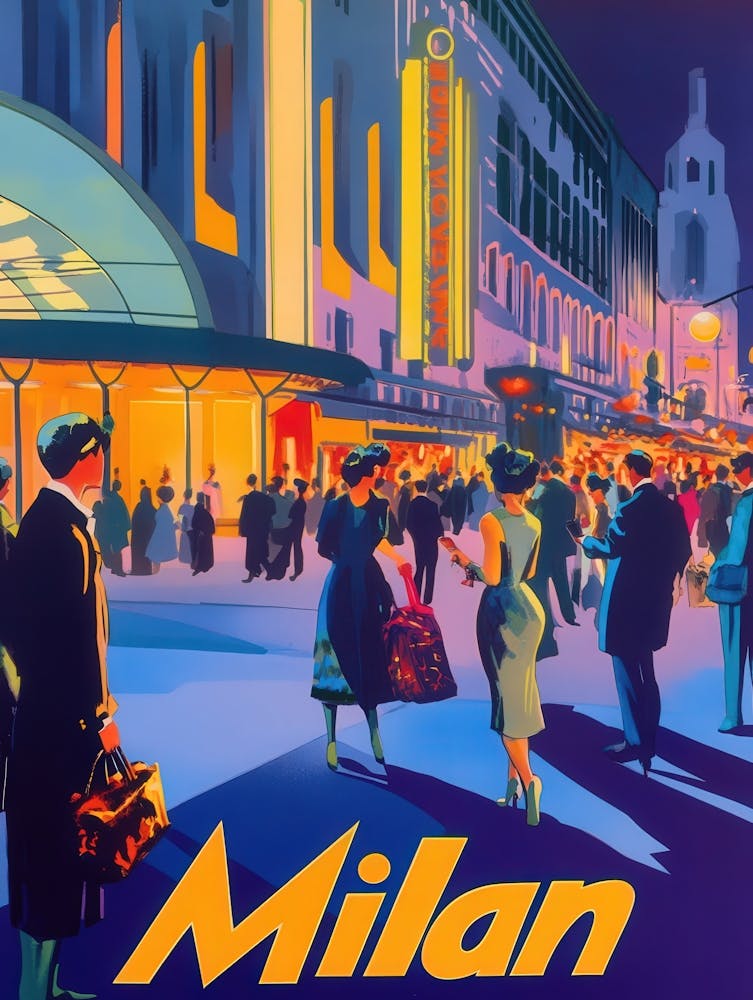 Aihrgdesign A 1970s Inspired Travel Poster For Milan 1