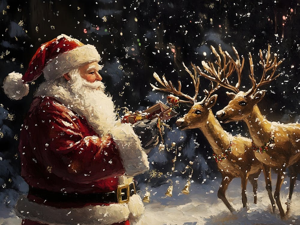 Santa Claus And Reindeer 7