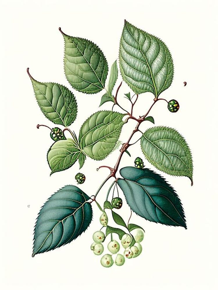 Snowberry Leaf Vintage Botanical 5