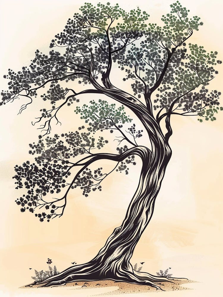 Ebony Tree Storybook Illustration 2