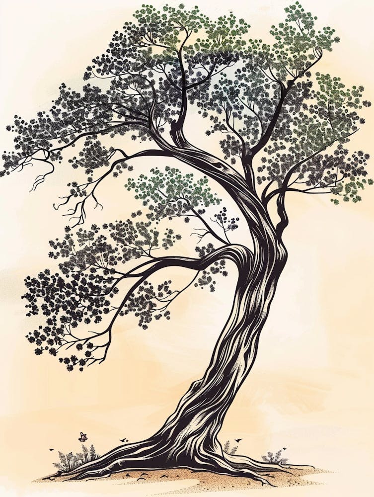 Ebony Tree Storybook Illustration 2