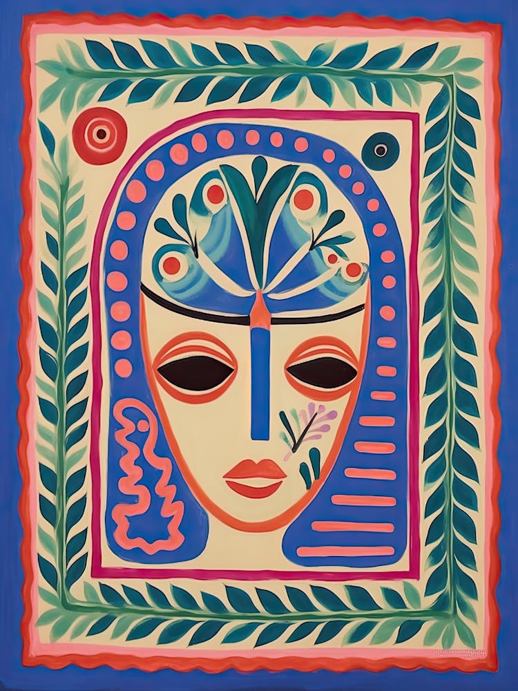 Folk Face Illustration 5