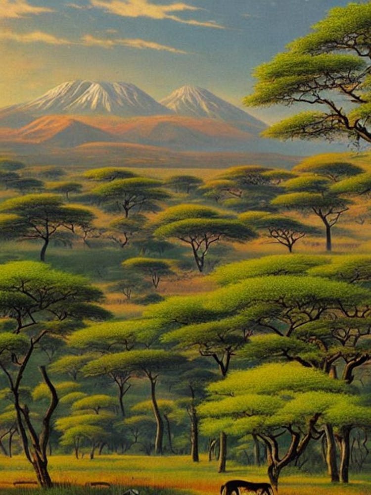 Serengeti National Park 2 Tanzania Vintage Poster