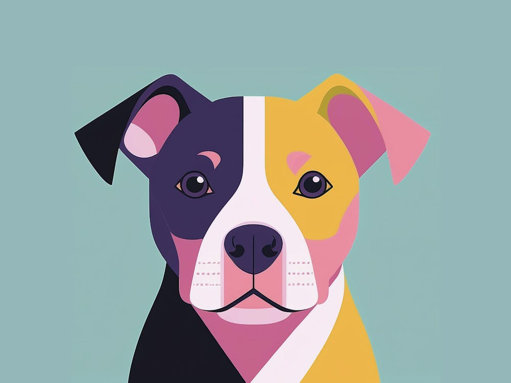Staffordshire Bull Terrier Portrait Illustration