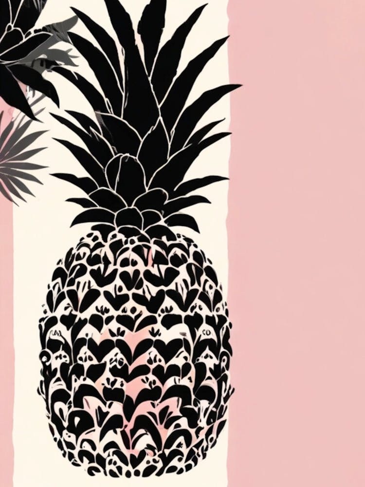 Pineapple On A Pink Background 1