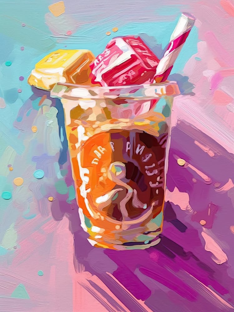 Ein Frappuccino Ölgemälde 1