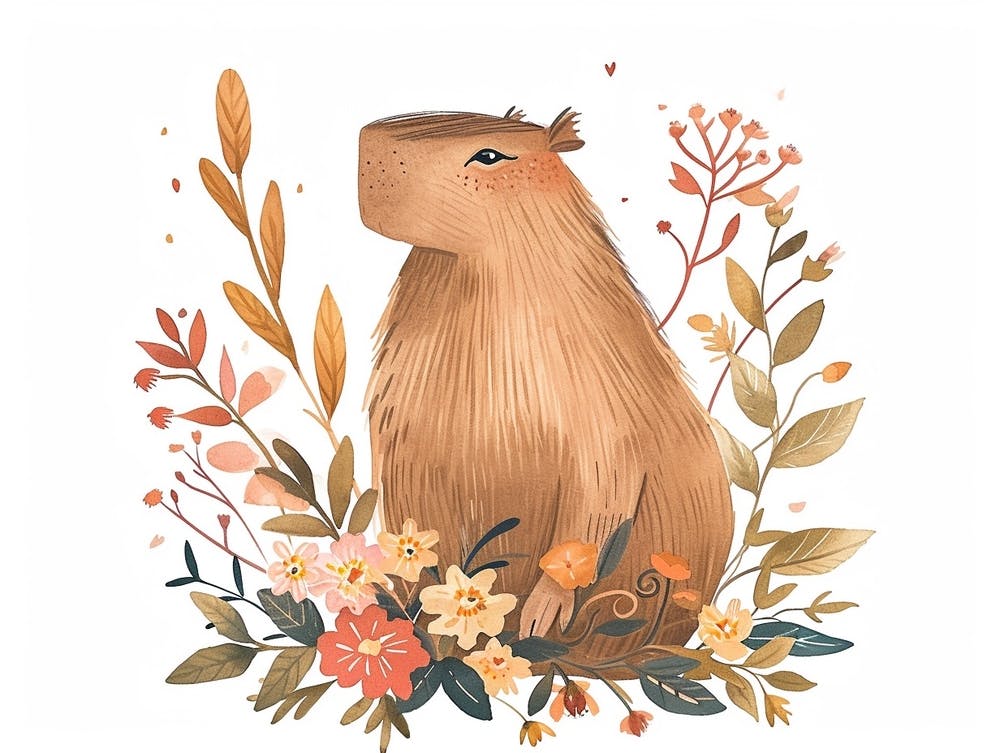 Little Floral Capybara 1