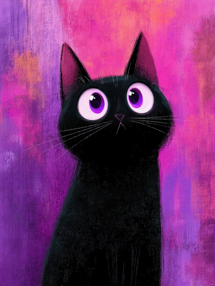 Black Cat With Purple Eyes 1