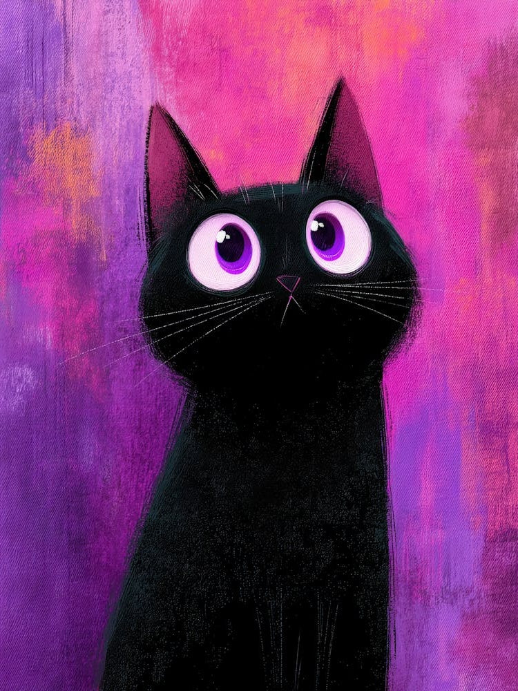 Black Cat With Purple Eyes 1