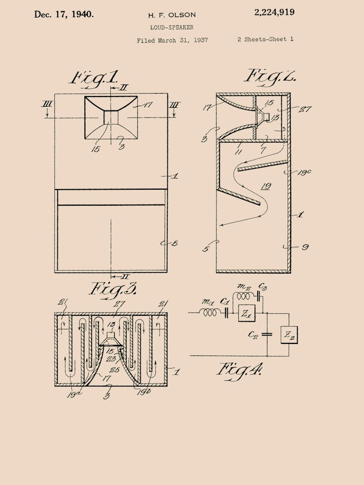 Speaker Patent Vintage Poster 01
