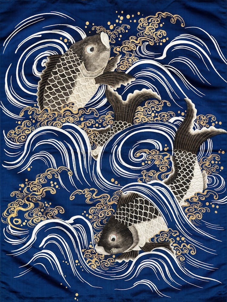 Koi Fish In The Sea