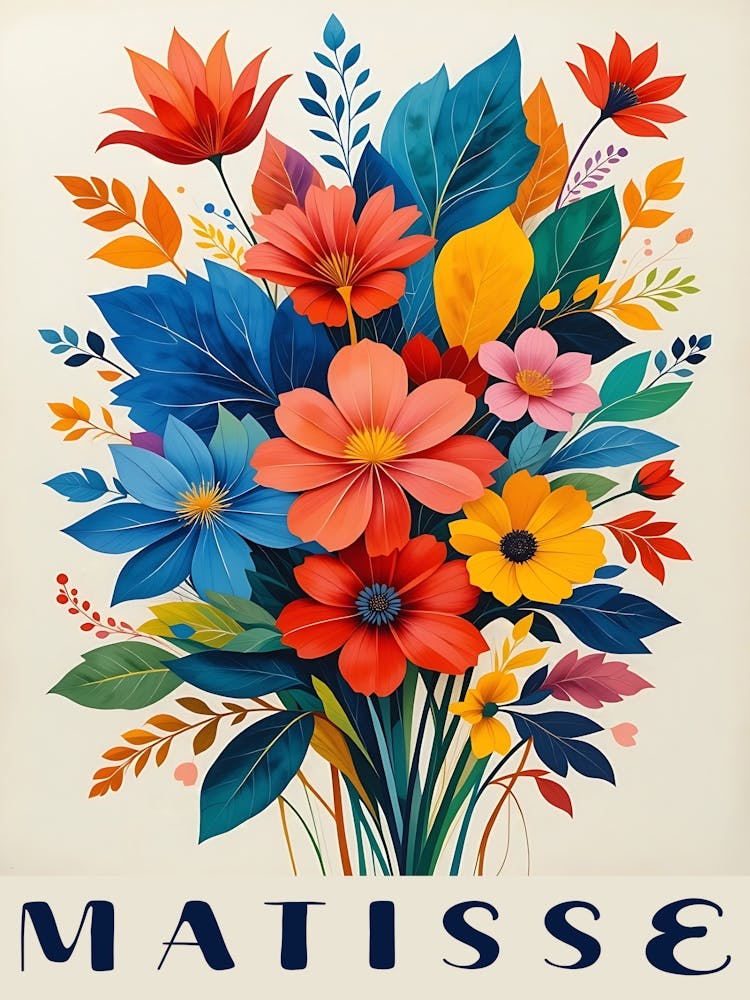Henri Matisse Inspired Art Vibrant Colorful Flowers (5)