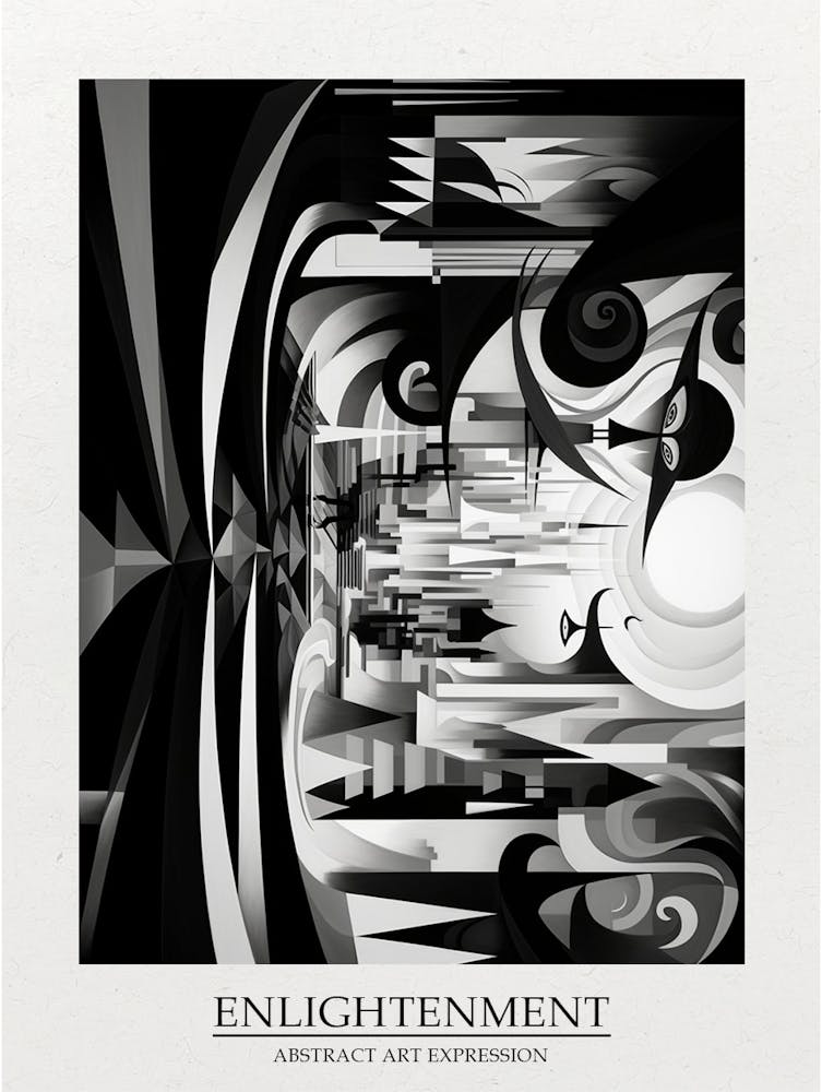 Enlightenment Abstract Black And White 6 Poster