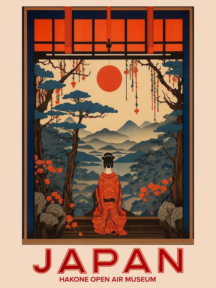 Hakone Open Air Museum, Visit Japan Vintage Travel Art 4