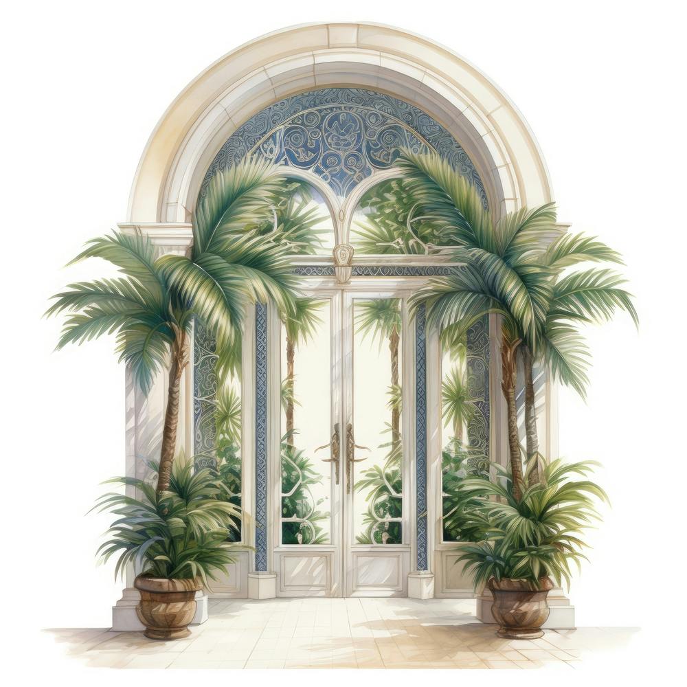 Front Door With Palm Trees