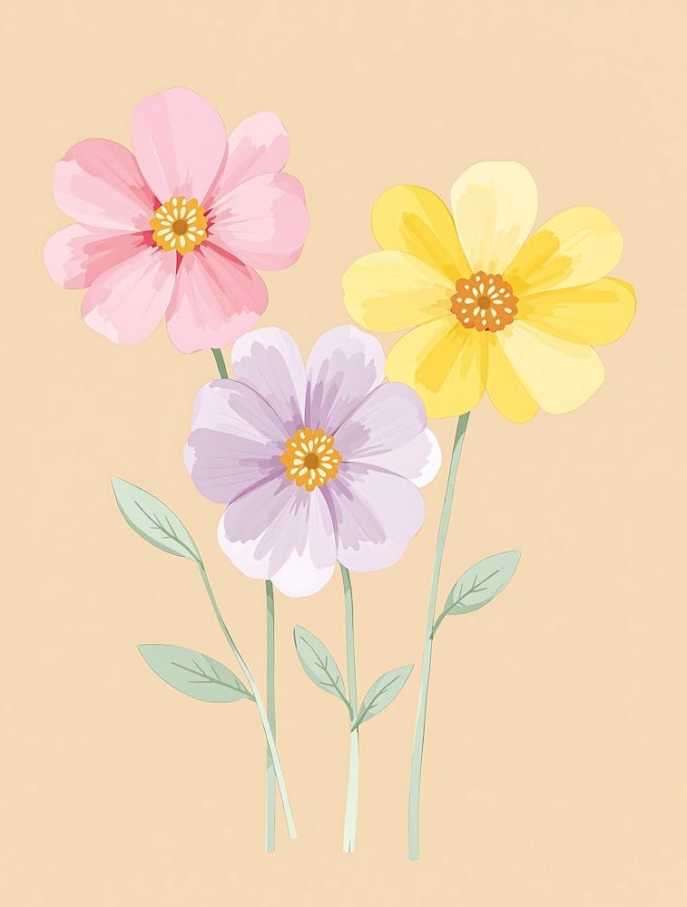 Elegante Wildblumen in warmen neutralen Tönen