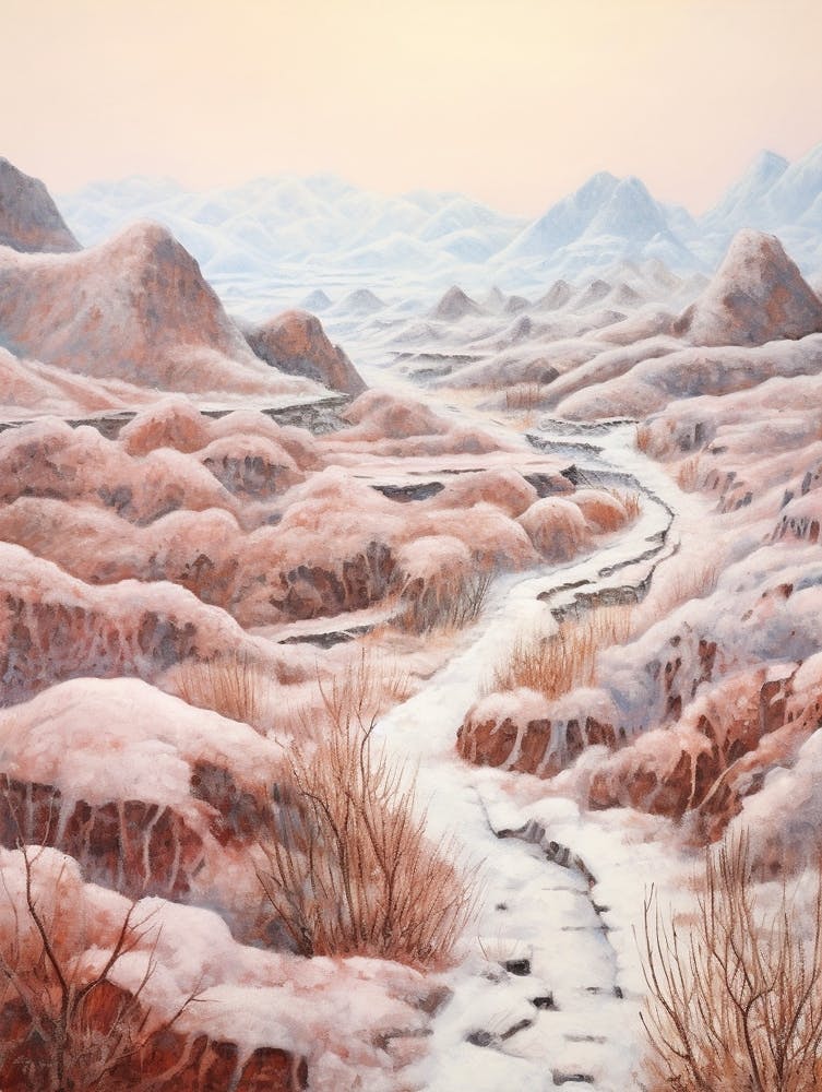 Dreamy Winter Painting Zhangye National Park China