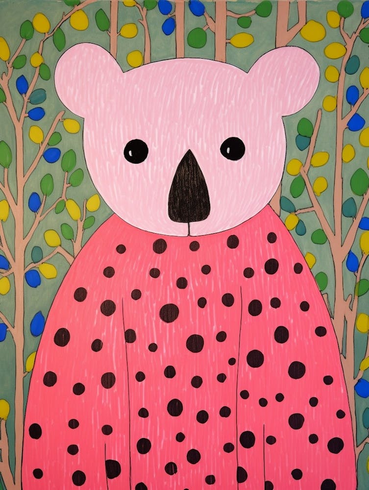 Pink Polka Dot Koala 1