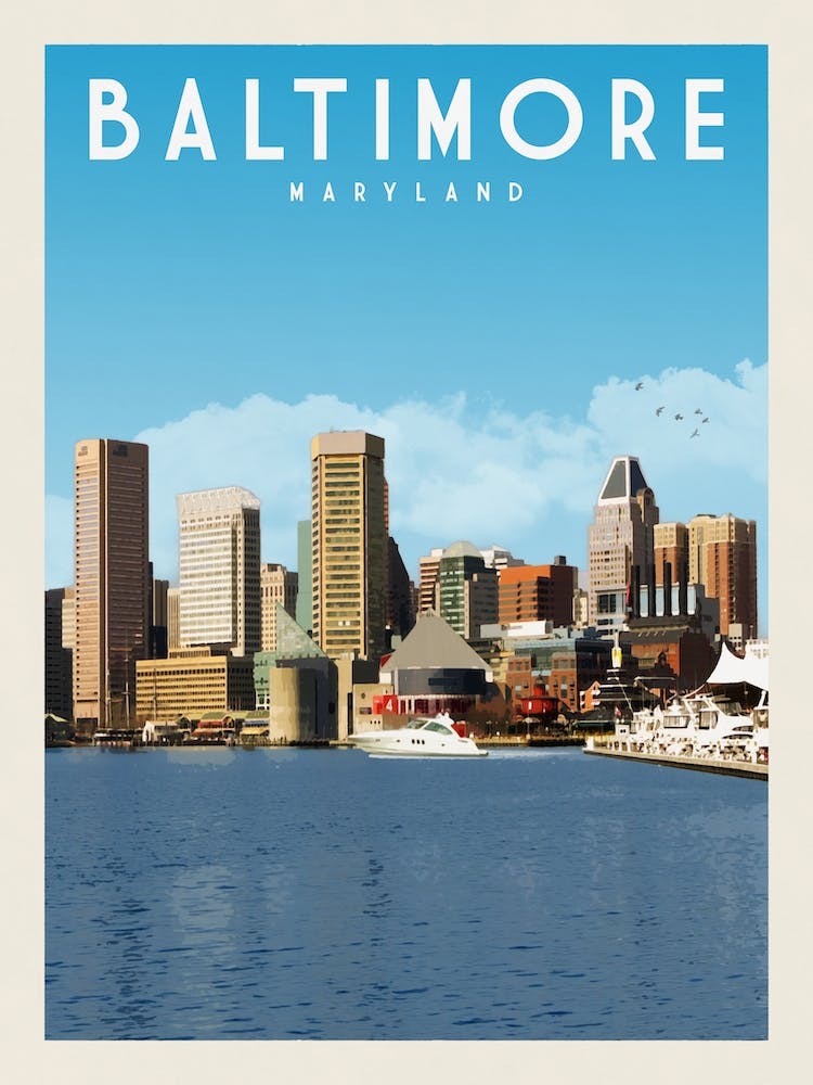Baltimore Maryland Travel Poster