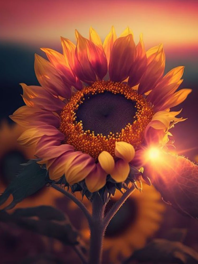 Sunflower At Sunset
