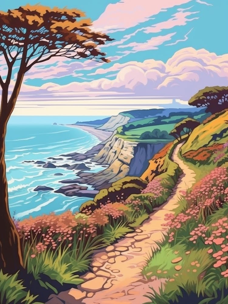 The Wales Coast Path Wales Hike Illustration