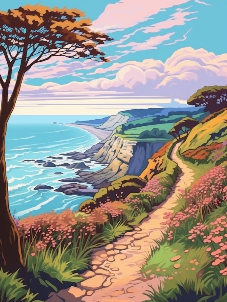 The Wales Coast Path Wales Hike Illustration