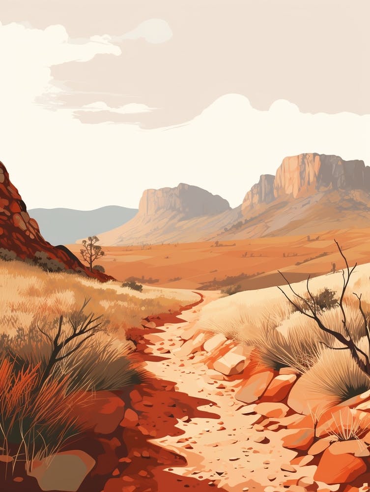 Larapinta Trail Australia 4 Hiking Trail Landscape