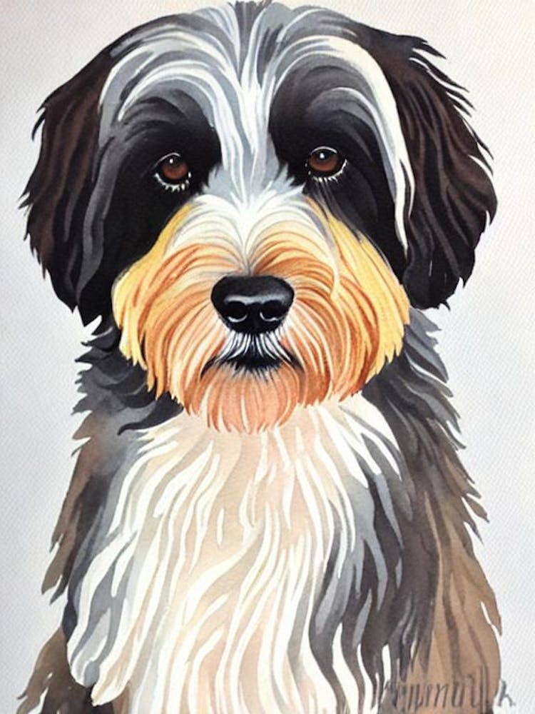 Tibetan Terrier 2 Watercolour Dog