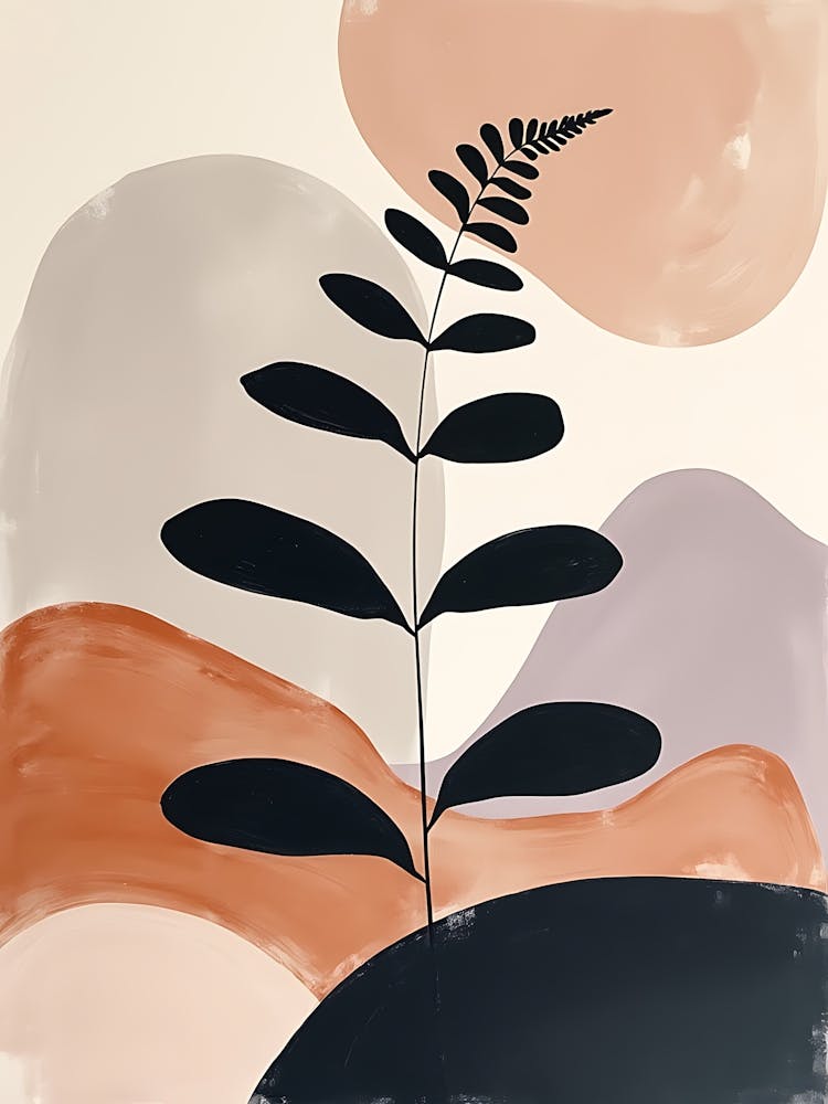 Faint Botanical Shapes with Scandinavian Influence